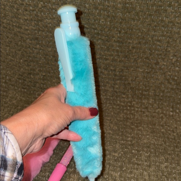 3 mega ink pens over 11” long. 2 fuzzy, 1 with glitter - Picture 3 of 5